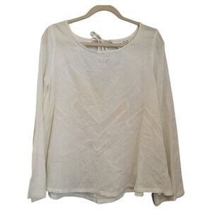 Volcom Top Womens S Small Ivory Bangalow Long Sleeve